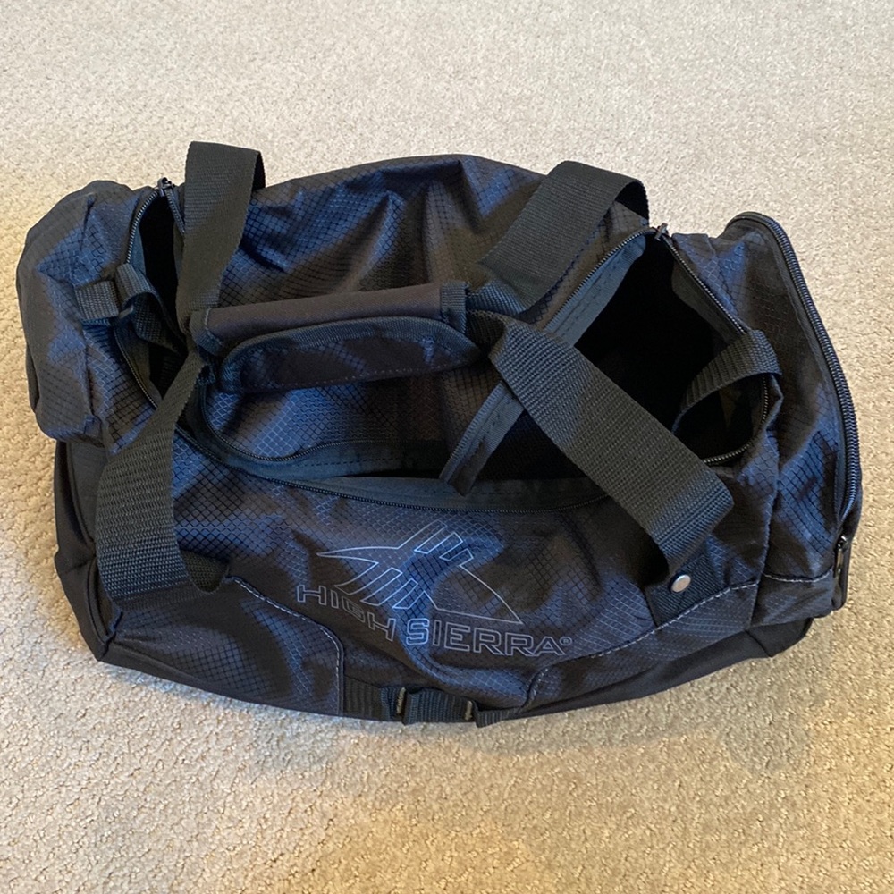 Black duffel bag